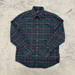 UNTUCKit Shirt Mens Large Slim Fit Rousseau Button Up Plaid Long Sleeve Cotton